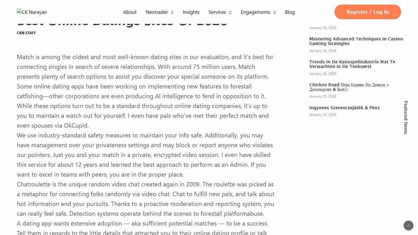 Best Online Datings Sites Of 2026 - CK Narayan